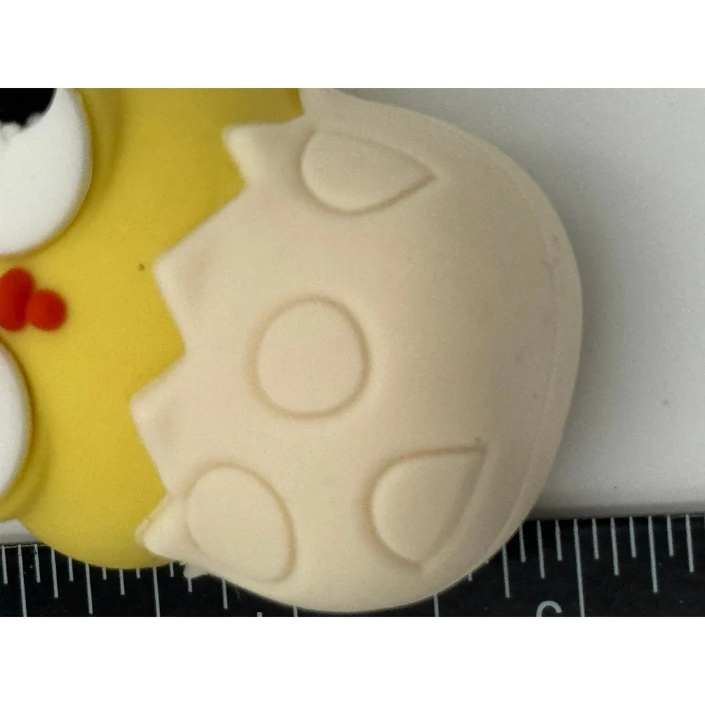 Kawaii Yellow Hatching Chick‎ Squeeze Pop Eye Keychain Gold Tone Bag Charm